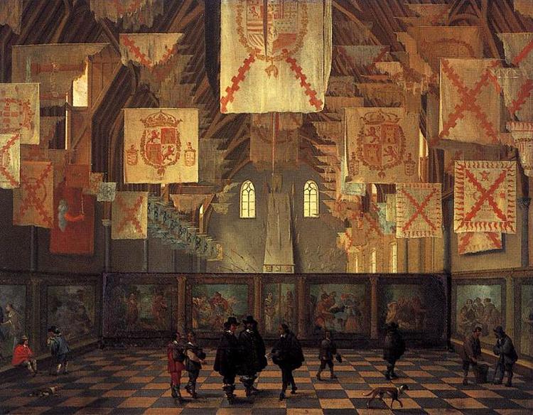 Bartholomeus van Bassen Interior of the Great Hall on the Binnenhof in The Hague. Germany oil painting art